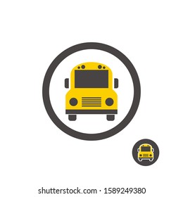 School Bus Icon Design, Suitable on both Black and White Background