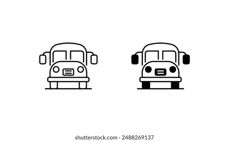 School Bus icon design with white background stock illustration
