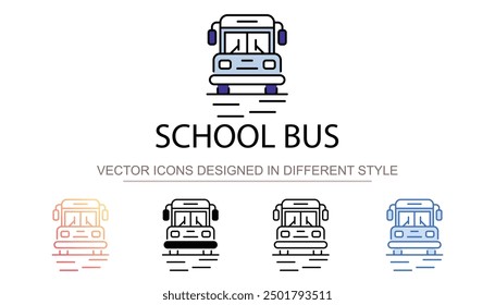 Diseño de icono de autobús escolar con fondo blanco
