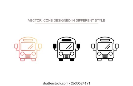 Diseño de icono de autobús escolar con fondo blanco
