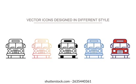 Diseño de icono de autobús escolar con fondo blanco