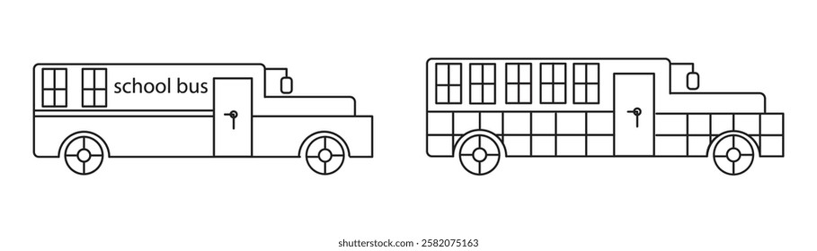 school bus icon, Education and School Concept, eps 10, on white background, vector illustration.