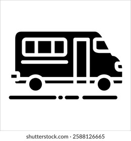 School Bus Icon Element For Design