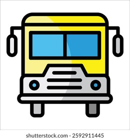 School Bus Icon Element For Design