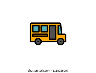 School bus icon, filled line icon