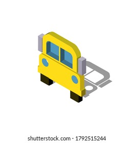 icono del autobús escolar. ilustración plana del icono vector del bus escolar. símbolo de señal de bus de escuela EPS