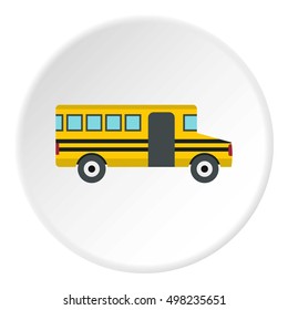 School bus icon. Flat illustration of school bus vector icon for web