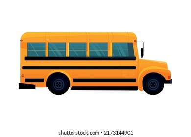 school bus icon flat isolated