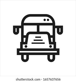 School Bus icon. Flat vector graphic in white background.