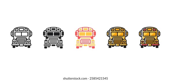 School bus icon in flat vector style. Simple and modern vector illustration representing student transportation, education, learning, and academic related designs.