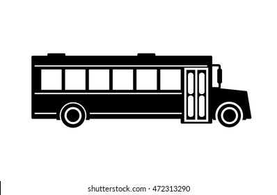 school bus icon, flat vector illustration.