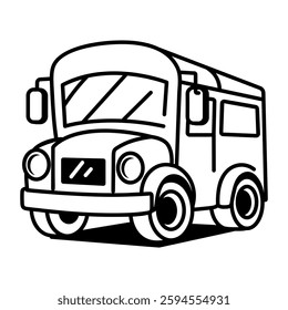 School bus icon in hand drawn style 

