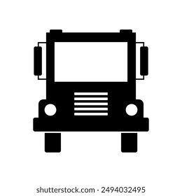 School bus icon illustrated on background