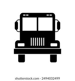 School bus icon illustrated on background