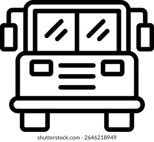 school bus icon illustration design with outline, this is not made from any AI generation