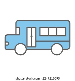 school bus icon illustration. suitable for transportation icon. icon related to education. Two tone icon style. Simple vector design editable