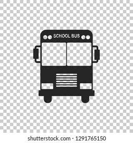 School Bus icon isolated on transparent background. Flat design. Vector Illustration