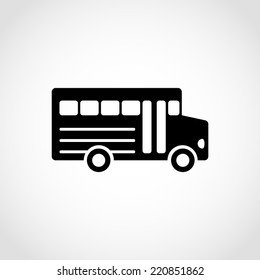 School Bus Icon Isolated on White Background