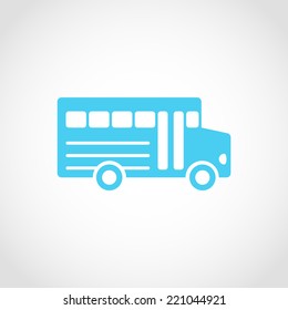 School Bus Icon Isolated on White Background