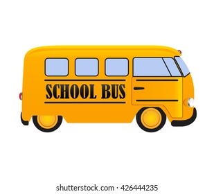 School Bus Icon Isolated on White Background EPS10