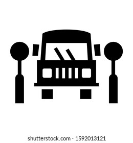 school bus icon isolated sign symbol vector illustration - high quality black style vector icons
