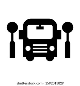 school bus icon isolated sign symbol vector illustration - high quality black style vector icons
