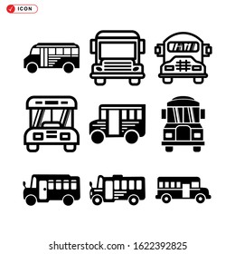 school bus icon isolated sign symbol vector illustration - Collection of high quality black style vector icons
