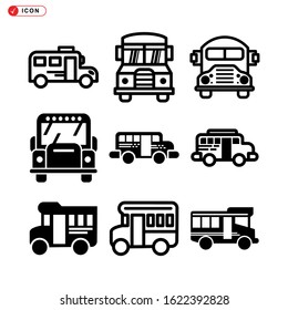 school bus icon isolated sign symbol vector illustration - Collection of high quality black style vector icons
