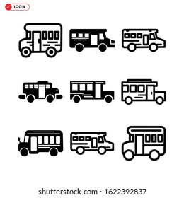 school bus icon isolated sign symbol vector illustration - Collection of high quality black style vector icons
