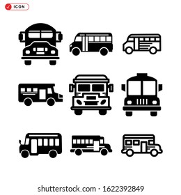 school bus icon isolated sign symbol vector illustration - Collection of high quality black style vector icons
