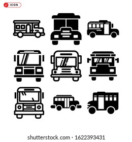 school bus icon isolated sign symbol vector illustration - Collection of high quality black style vector icons
