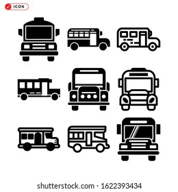 school bus icon isolated sign symbol vector illustration - Collection of high quality black style vector icons
