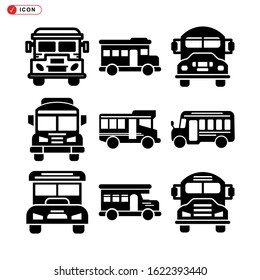 school bus icon isolated sign symbol vector illustration - Collection of high quality black style vector icons
