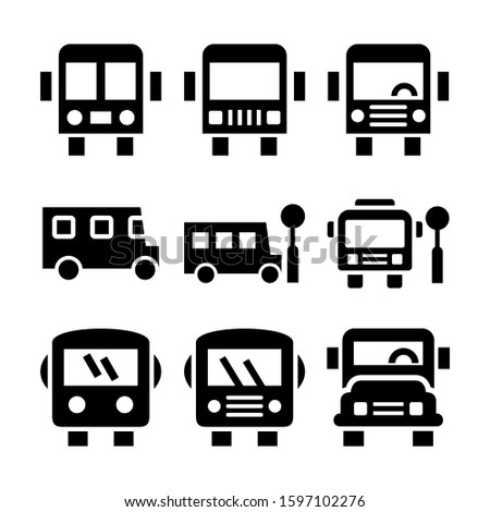 school bus icon isolated sign symbol vector illustration - high quality black style vector icons
