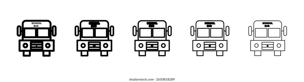 School Bus icon isolated vector on white background set