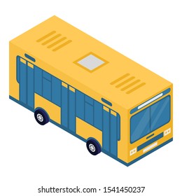 School bus icon. Isometric of school bus vector icon for web design isolated on white background