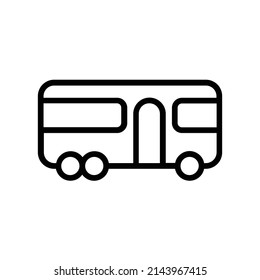 School Bus Icon. Line Art Style Design Isolated On White Background