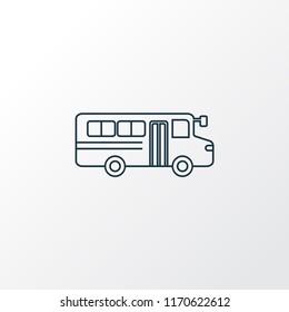 School bus icon line symbol. Premium quality isolated autobus element in trendy style.