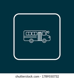 School bus icon line symbol. Premium quality isolated autobus element in trendy style.