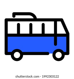 school bus icon lineal style vector illustration