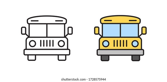 School bus icon. Linear vector symbol transport.