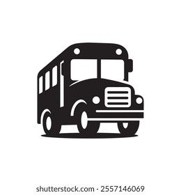 School bus icon logo design template isolated illustration