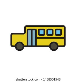 school bus icon. logo element illustration. bus design. colored collection.