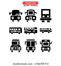 school bus icon or logo isolated sign symbol vector illustration - Collection of high quality black style vector icons
