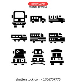 school bus icon or logo isolated sign symbol vector illustration - Collection of high quality black style vector icons
