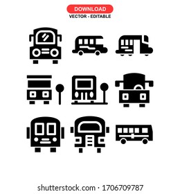 school bus icon or logo isolated sign symbol vector illustration - Collection of high quality black style vector icons
