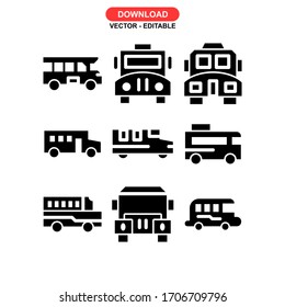 school bus icon or logo isolated sign symbol vector illustration - Collection of high quality black style vector icons
