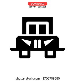 school bus icon or logo isolated sign symbol vector illustration - high quality black style vector icons
