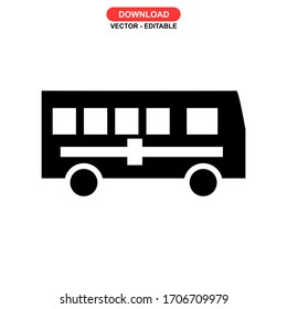 school bus icon or logo isolated sign symbol vector illustration - high quality black style vector icons
