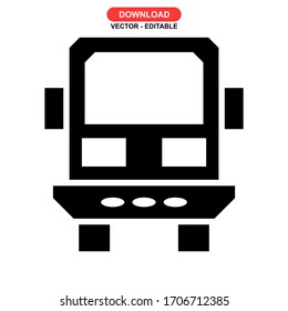 Schulbussymbol oder Logo einzeln auf Zeichensymbolen Vektorillustration - hochwertige Vektorsymbole in schwarzem Stil
